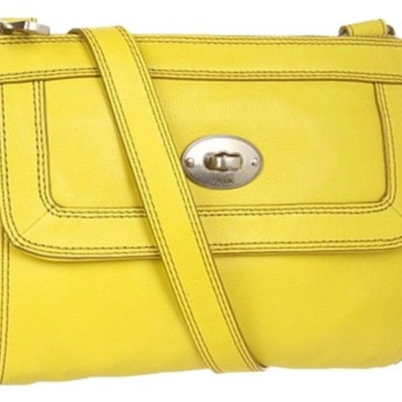 Fossil Bags Fossil Yellow Leather Crossbody Bag Poshmark